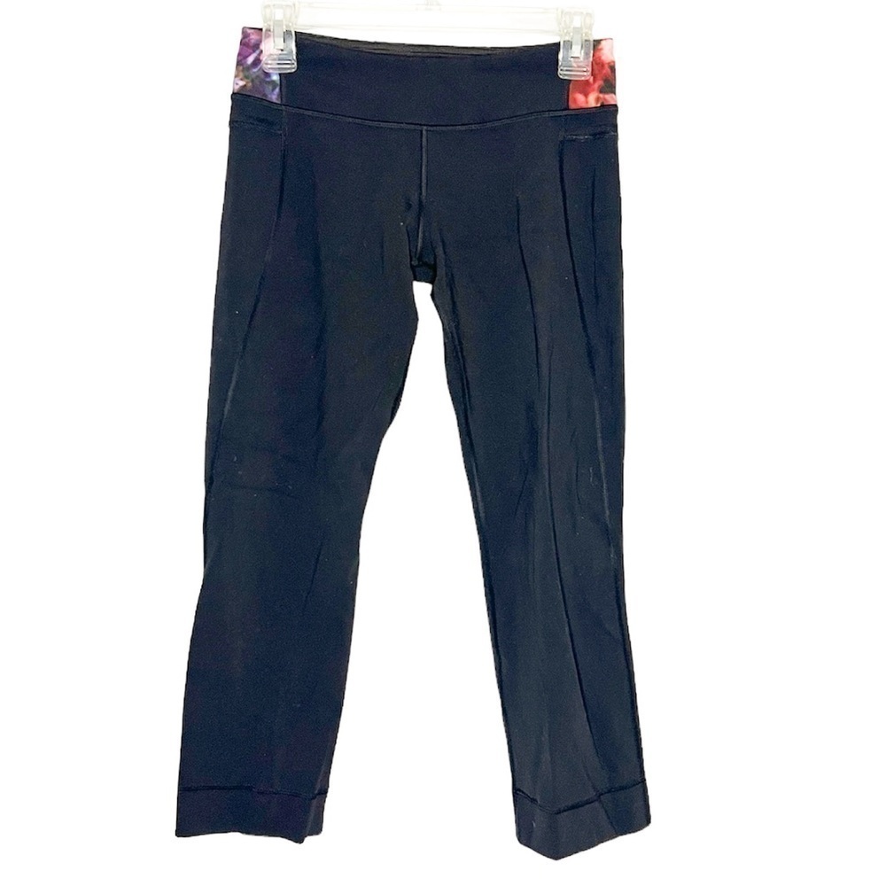 Lululemon Floral Waistband Capri Cropped Leggings 6